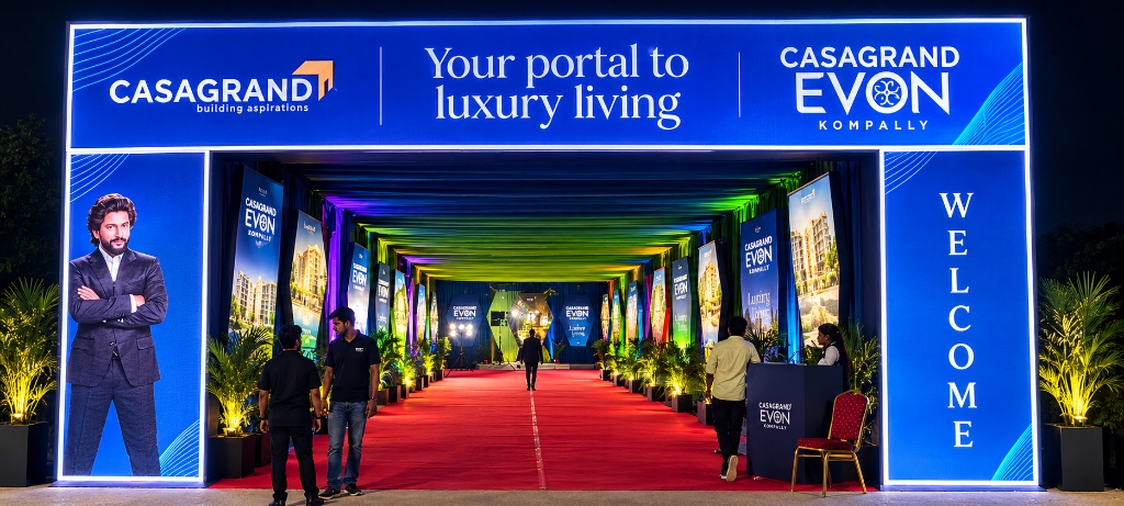 Jaya Media Casagrand luxury brand promotion experiential portal and illuminated tunnel